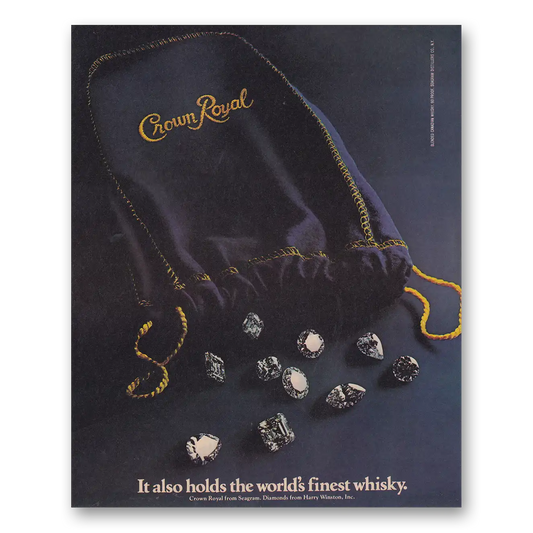 1988 Crown Royal Also Holds the Worlds Finest Diamonds Harry Winston Vintage Magazine Print Ad