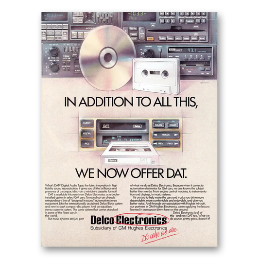 1988 Delco Auto Radio All of This We Now Offer Dat Vintage Magazine Print Ad