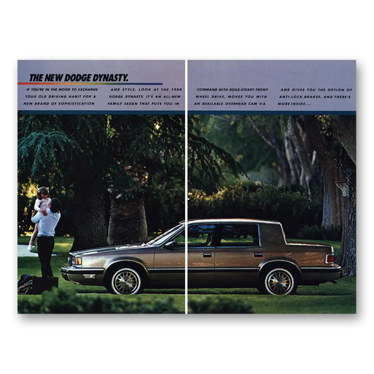 1988 Dodge Dynasty Dawn of New Dynasty Vintage Magazine Print Ad