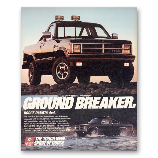 1988 Dodge Dakota Ground Breaker Vintage Magazine Print Ad