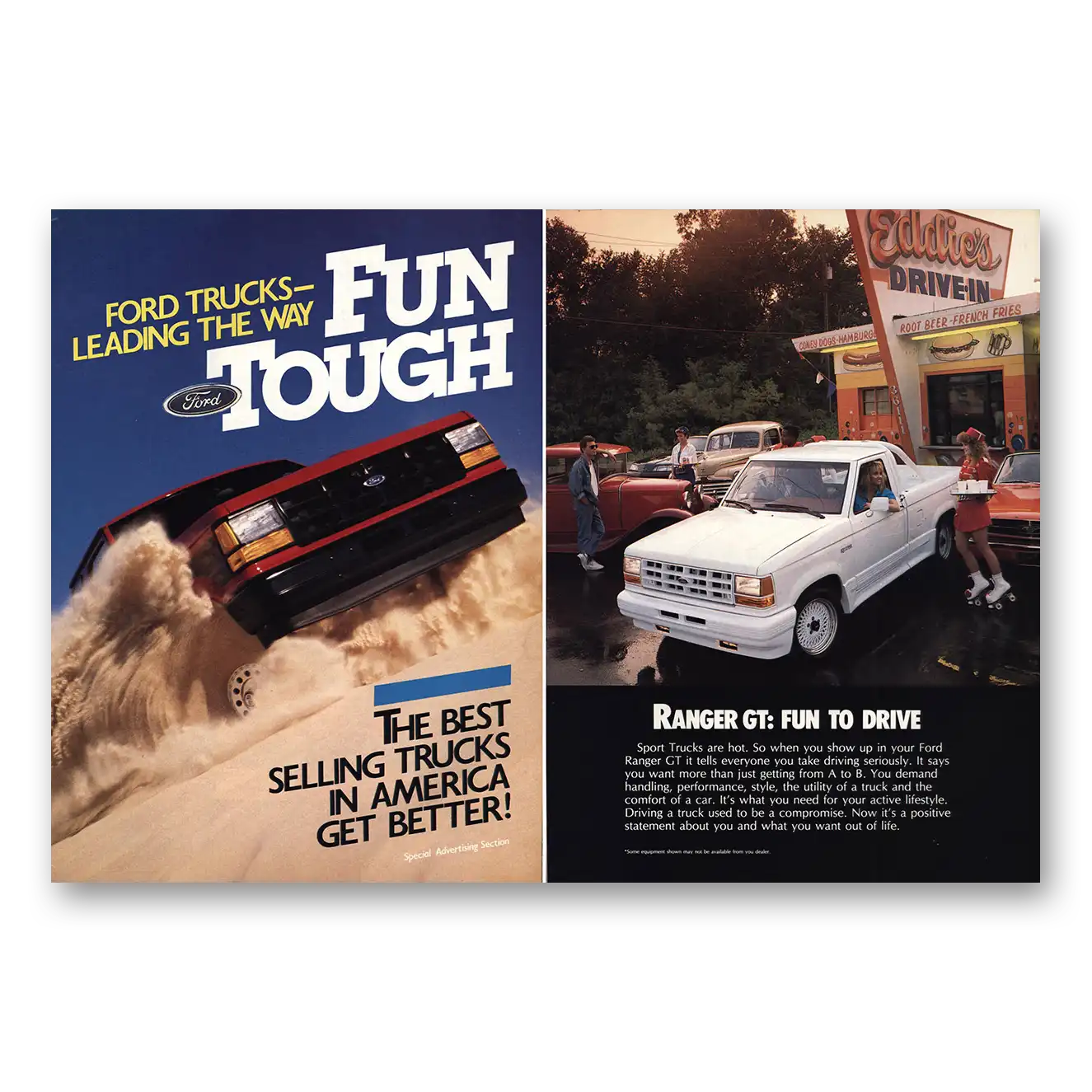 1988 Ford Ranger Leading the Way Fun Tough Vintage Magazine Print Ad