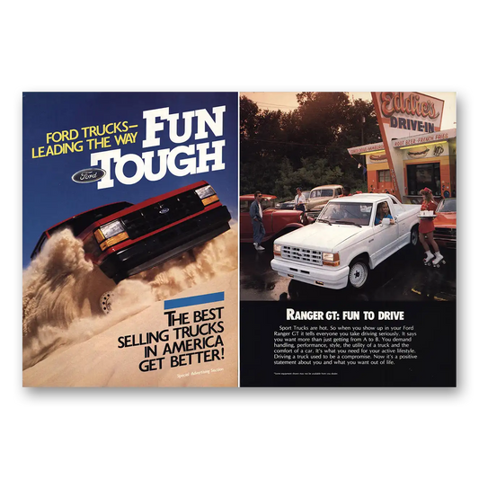 1988 Ford Ranger Leading the Way Fun Tough Vintage Magazine Print Ad