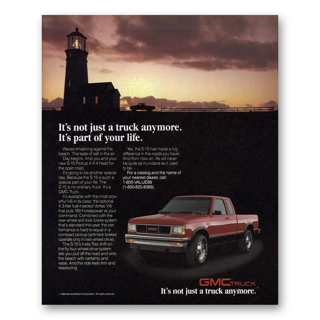 1988 GMC Trucks Its Not Just a Truck Anymore Vintage Magazine Print Ad