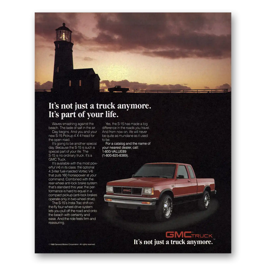 1988 GMC Trucks Its Not Just a Truck Anymore Vintage Magazine Print Ad