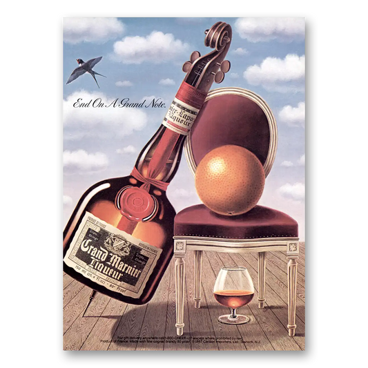 1988 Grand Marnier End On a Grand Note Vintage Magazine Print Ad