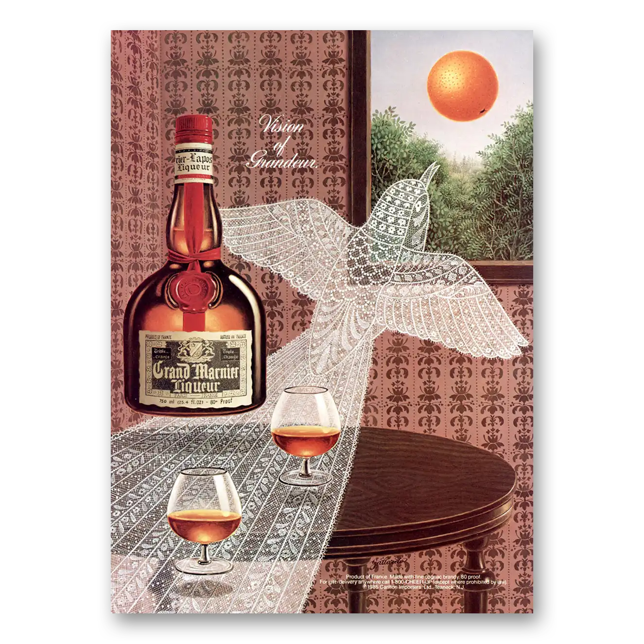 1988 Grand Marnier Vision of Grandeur Dove Vintage Magazine Print Ad