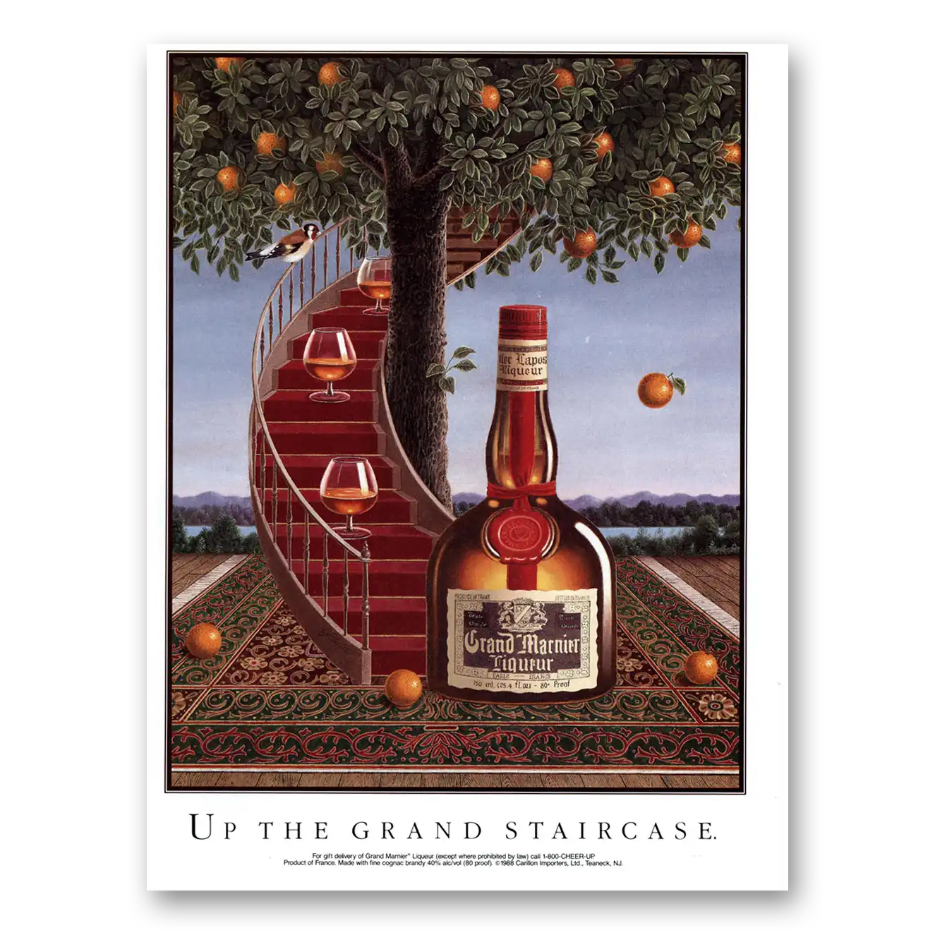 1988 Grand Marnier Up the Grand Staircase Vintage Magazine Print Ad