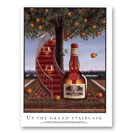 1988 Grand Marnier Up the Grand Staircase Vintage Magazine Print Ad