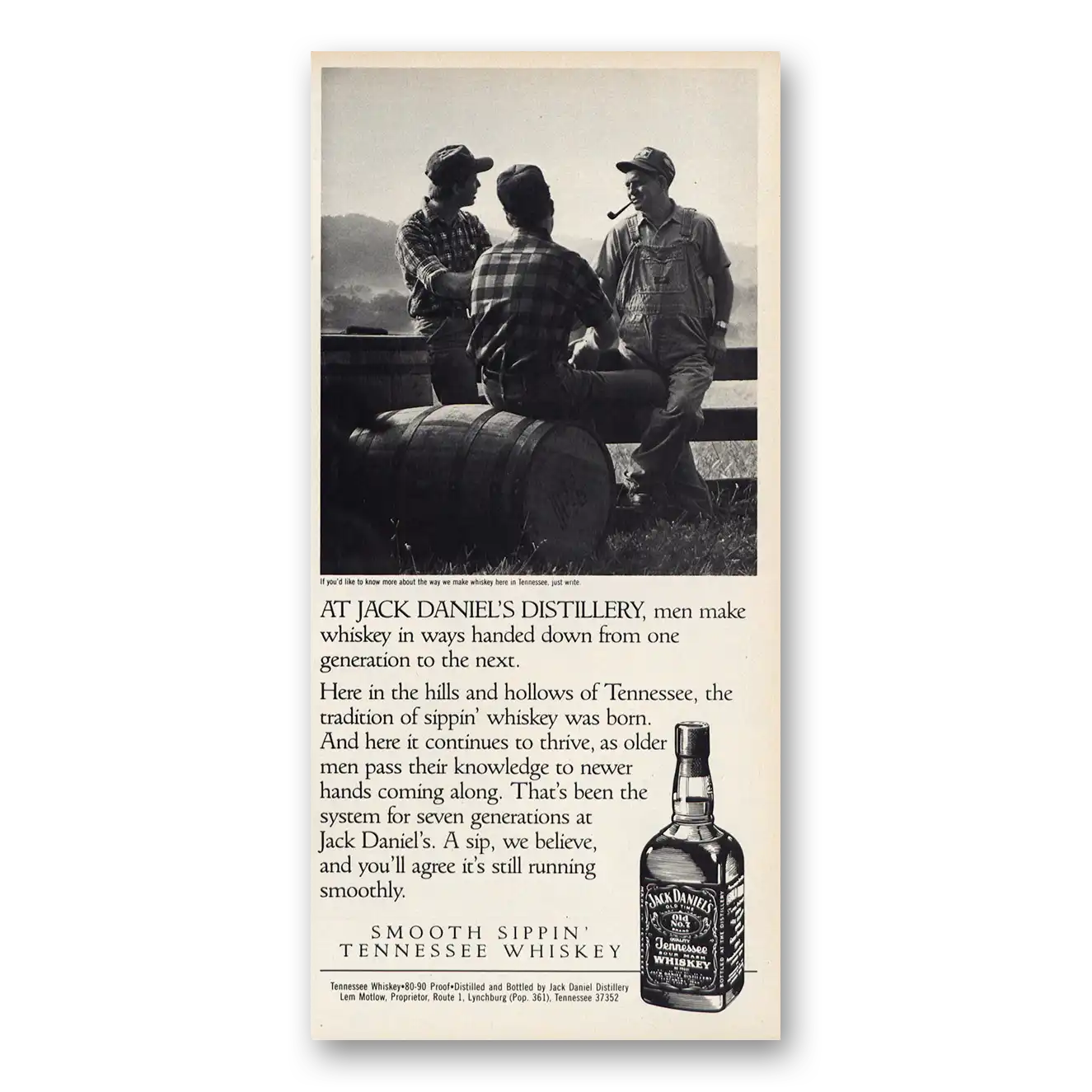 1988 Jack Daniels Make Whiskey In Ways Handed Down Vintage Magazine Print Ad