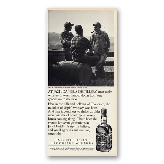 1988 Jack Daniels Make Whiskey In Ways Handed Down Vintage Magazine Print Ad