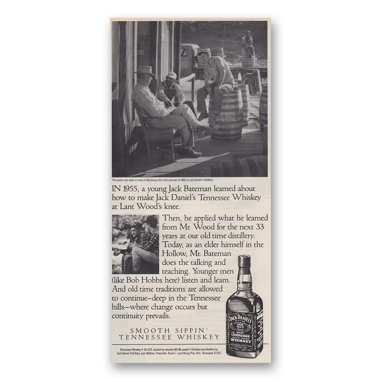 1988 Jack Daniels Young Jack Bateman Learned Vintage Magazine Print Ad