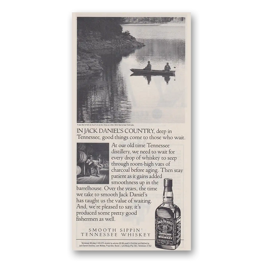 1988 Jack Daniels Deep In Tennessee Boat Vintage Magazine Print Ad