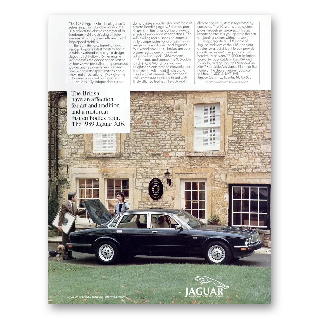 1988 Jaguar XJ6 British Have an Affection for Art Vintage Magazine Print Ad