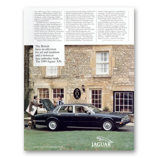 1988 Jaguar XJ6 British Have an Affection for Art Vintage Magazine Print Ad