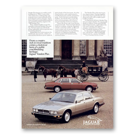 1988 Jaguar Royal Tradition Vintage Magazine Print Ad