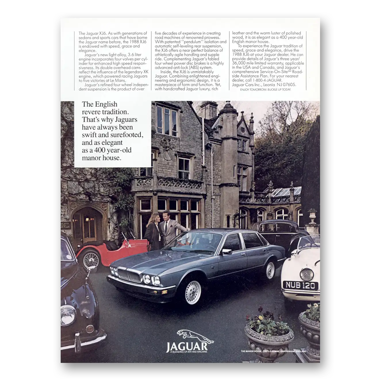 1988 Jaguar XJ6 English Revere Tradition Vintage Magazine Print Ad