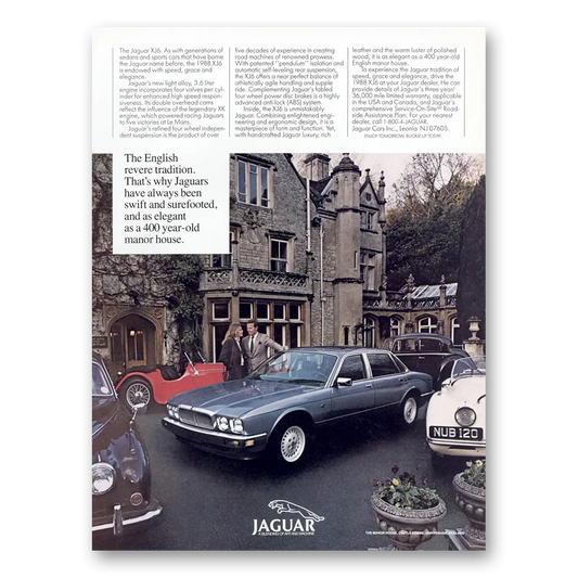 1988 Jaguar XJ6 English Revere Tradition Vintage Magazine Print Ad