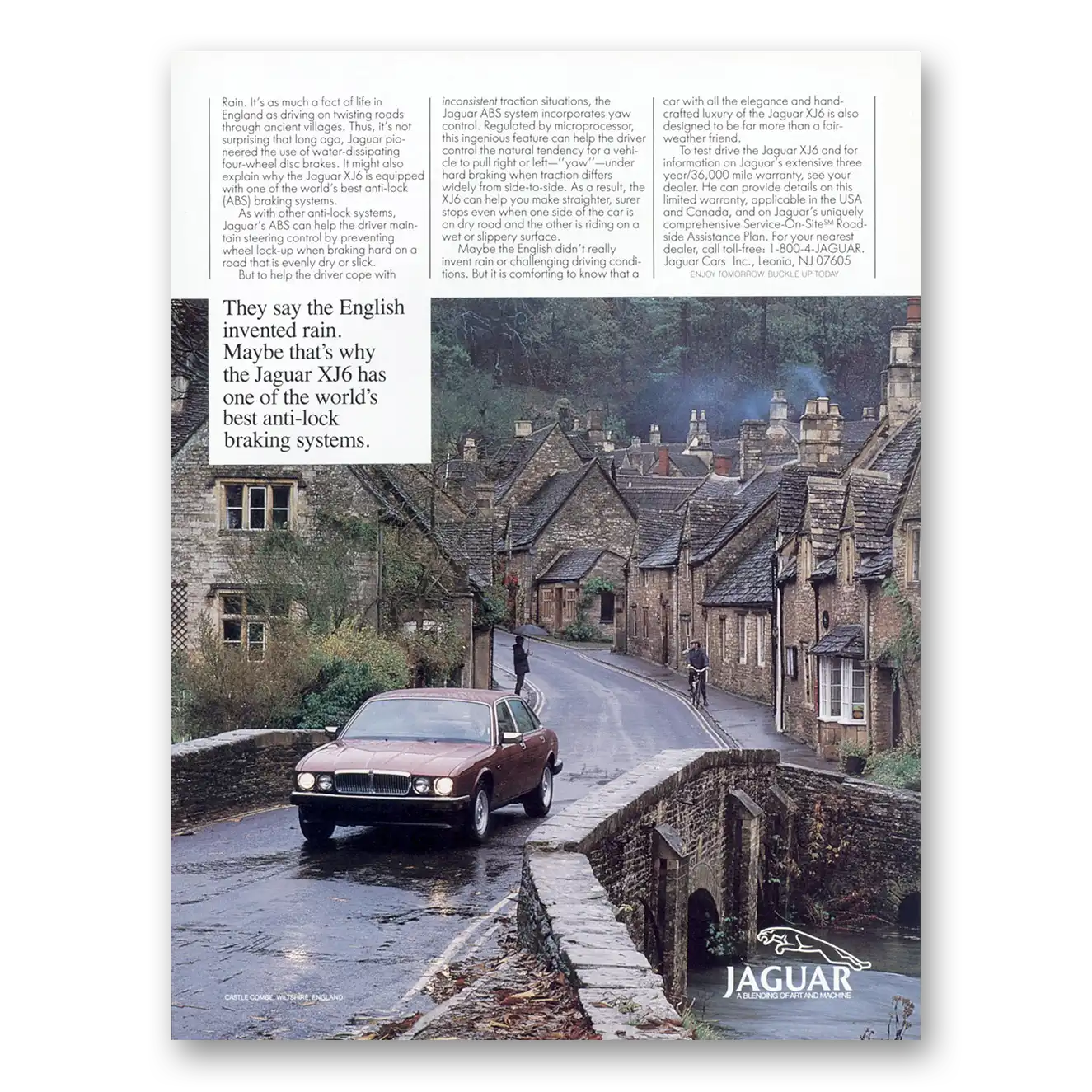 1987 Jaguar English Invented Rain Vintage Magazine Print Ad