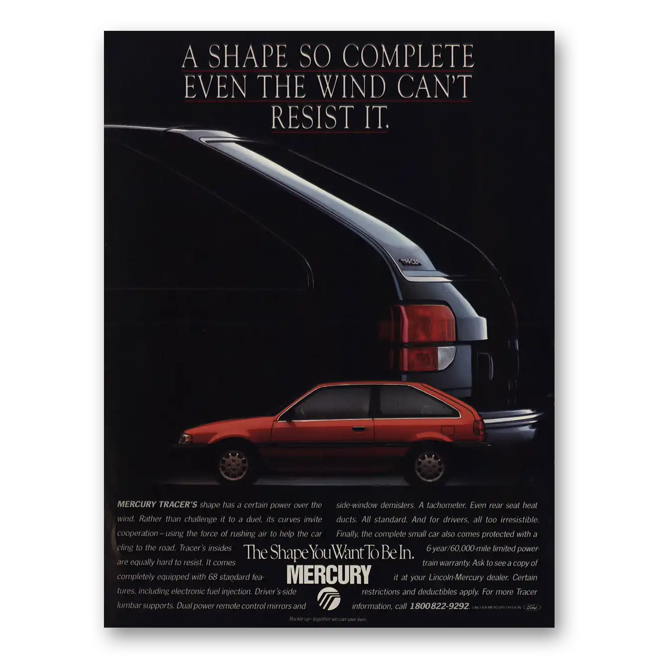 1988 Mercury Shape So Complete Vintage Magazine Print Ad