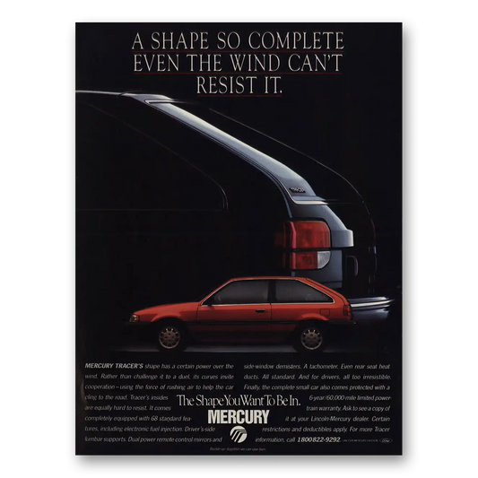 1988 Mercury Shape So Complete Vintage Magazine Print Ad