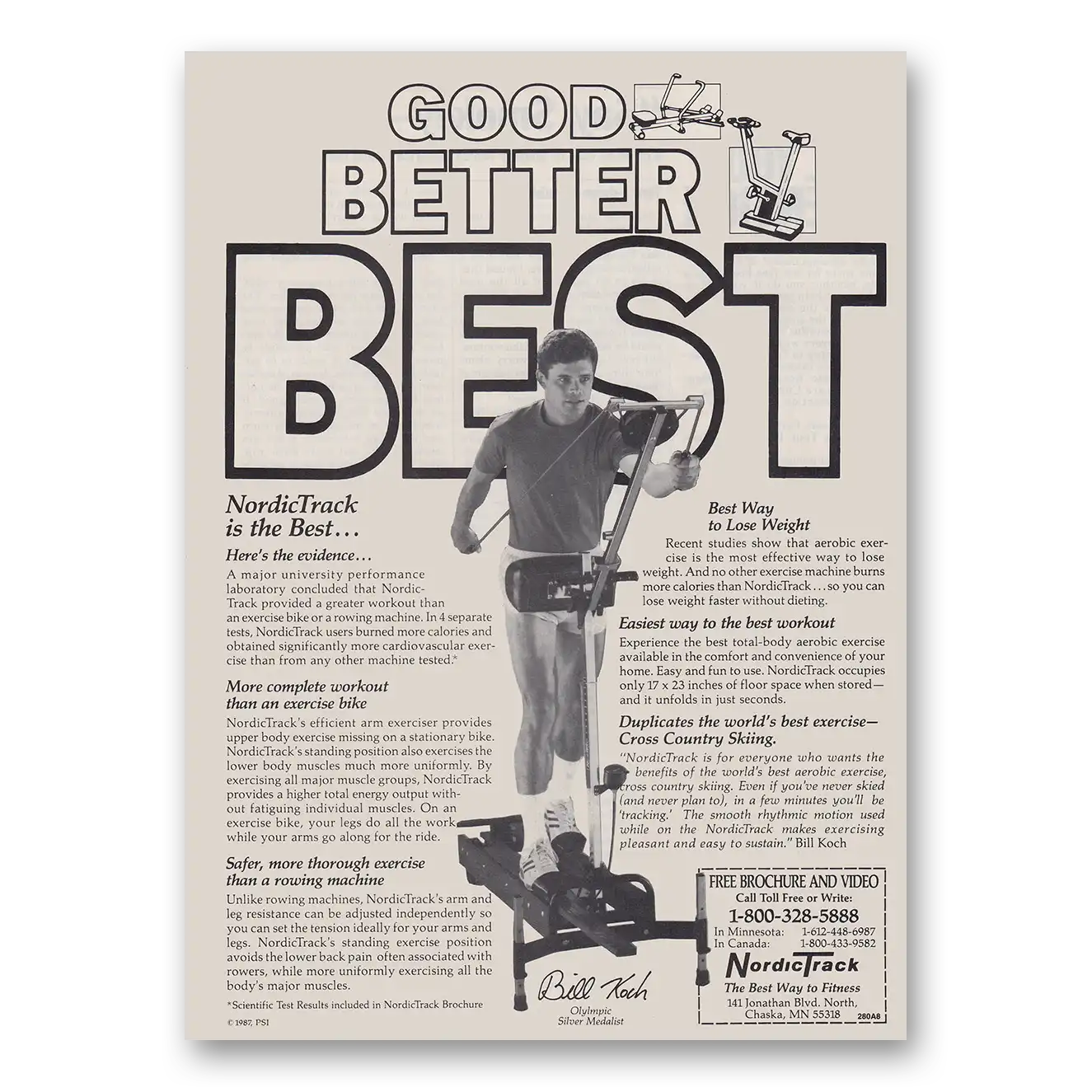 1988 NordicTrack Good Better Best Vintage Magazine Print Ad