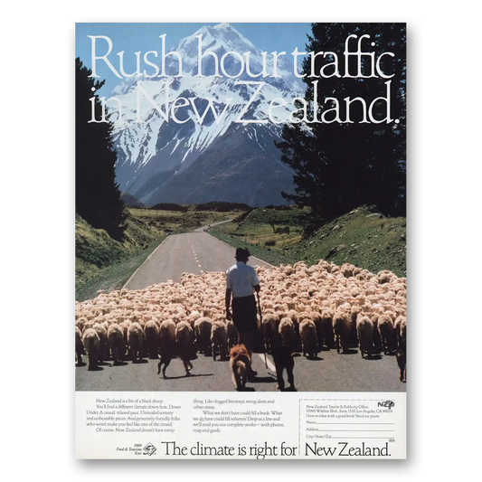 1988 New Zealand Rush Hour Traffic Vintage Magazine Print Ad