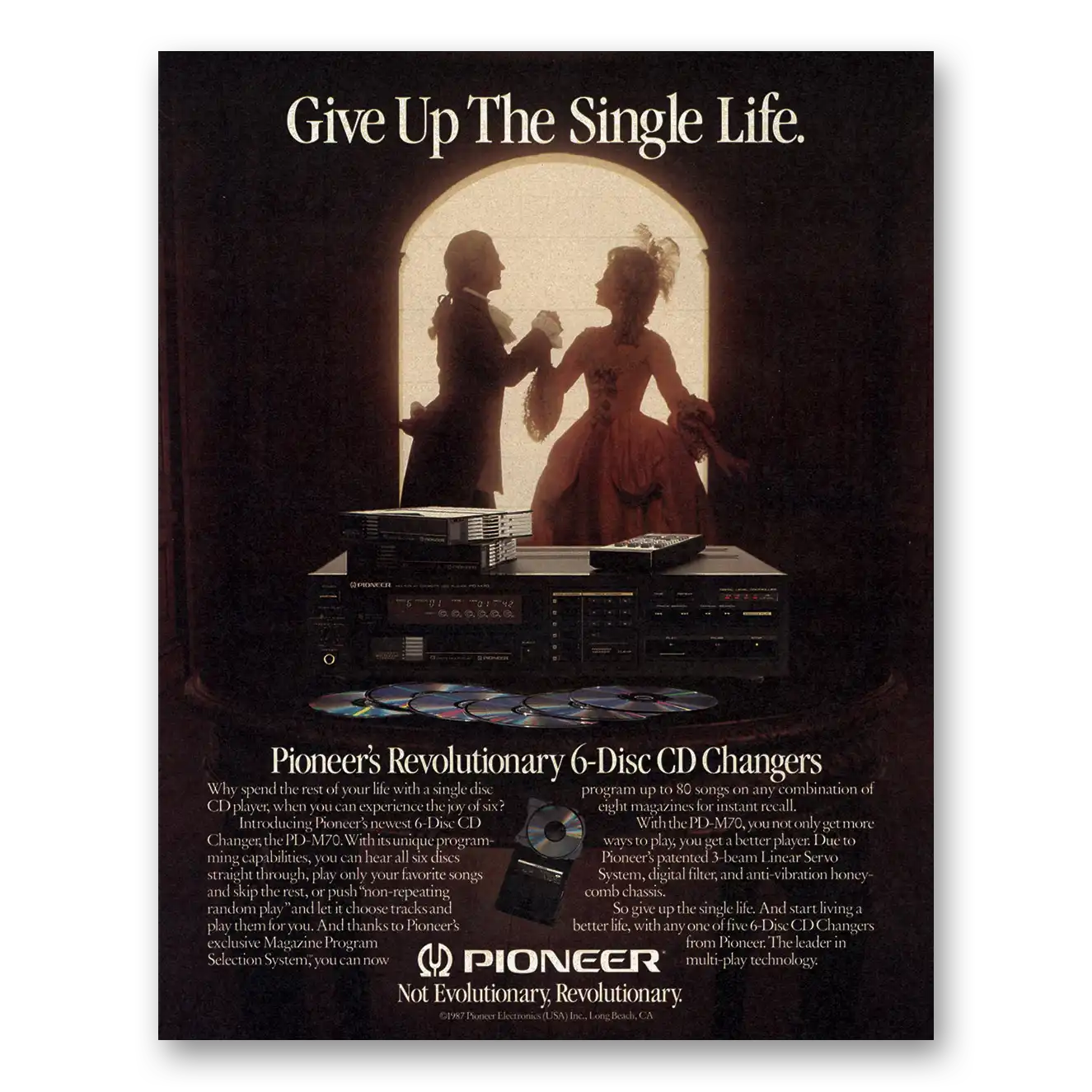 1988 Pioneer CD Players CD Changer Give Up the Single Life Vintage Magazine Print Ad