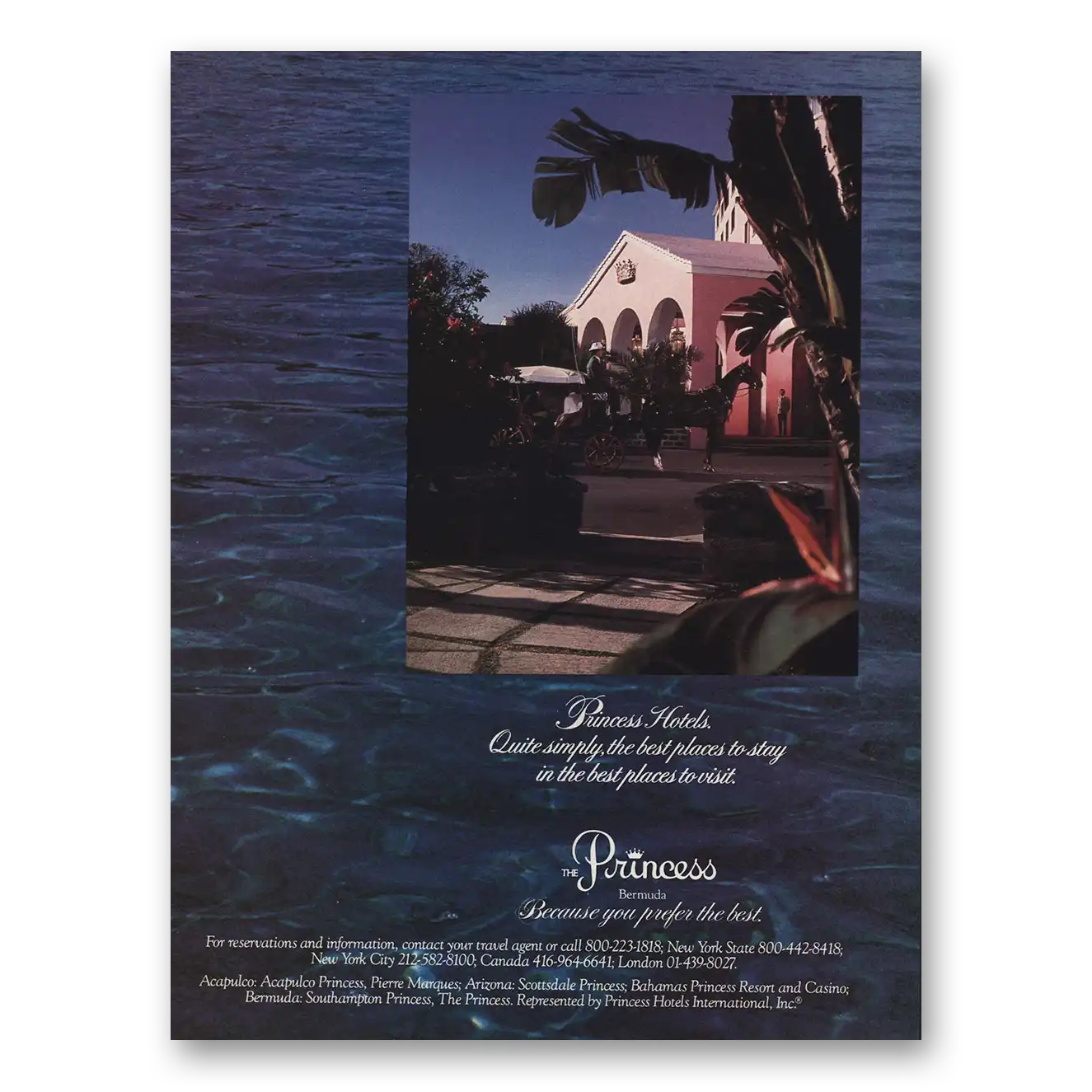 1988 Princess Hotel Bermuda Best Place to Stay Vintage Magazine Print Ad