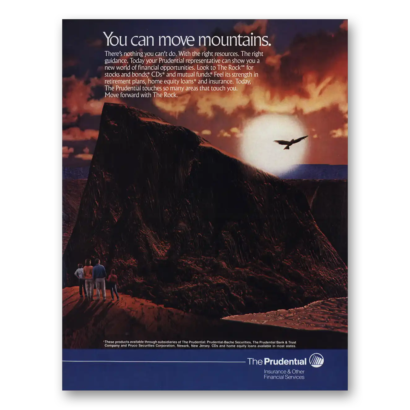 1988 Prudential Insurance You Can Move Mountains Vintage Magazine Print Ad