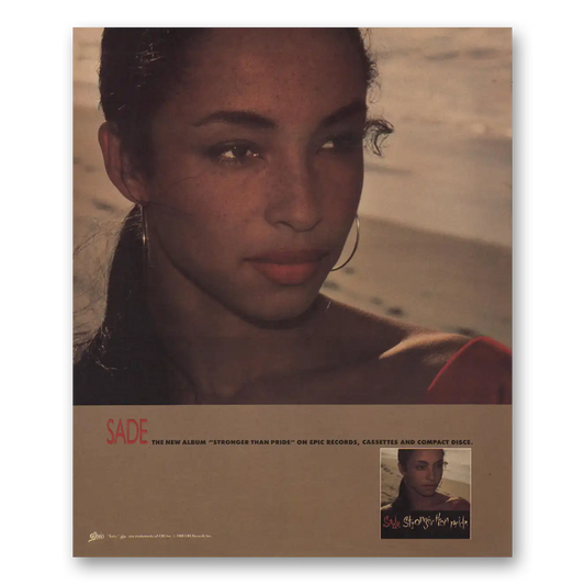 1988 Sade Promo Stronger Than Pride Vintage Magazine Print Ad