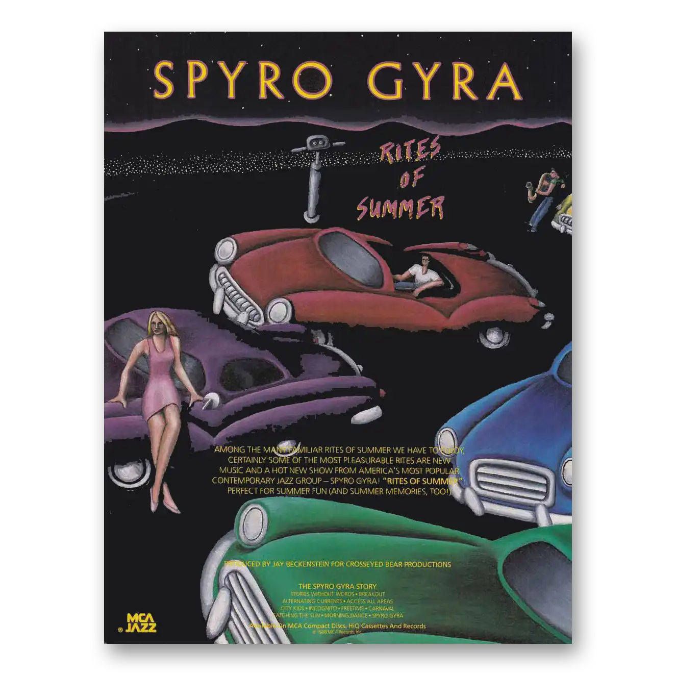 1988 Spryo Gyra Promo Rites of Summer Promo Vintage Magazine Print Ad