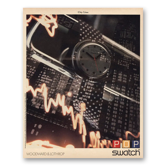 1988 Swatch Watch Pop City Line Vintage Magazine Print Ad