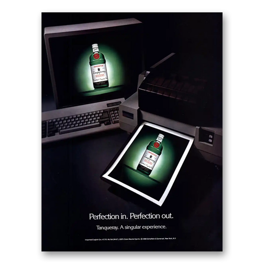 1988 Tanqueray Gin Perfection In Perfection Out Vintage Magazine Print Ad