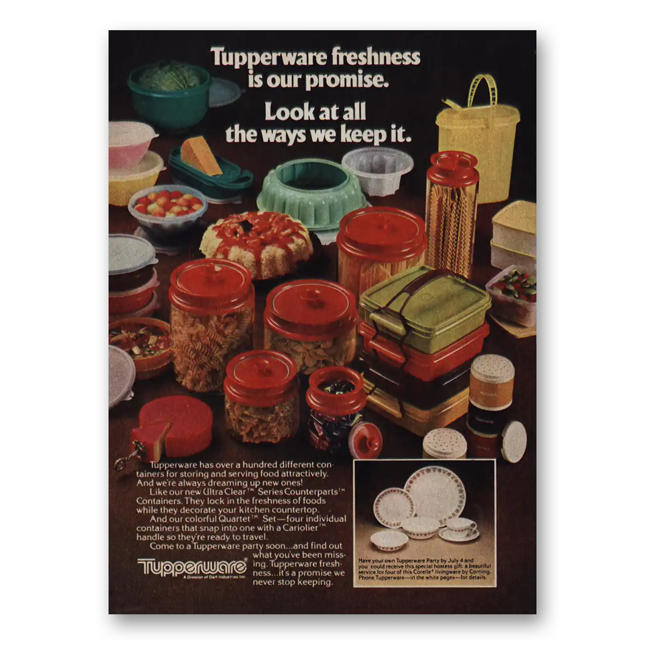 1981 Tupperware Freshness Is Our Promise Vintage Magazine Print Ad