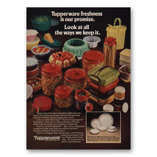 1981 Tupperware Freshness Is Our Promise Vintage Magazine Print Ad