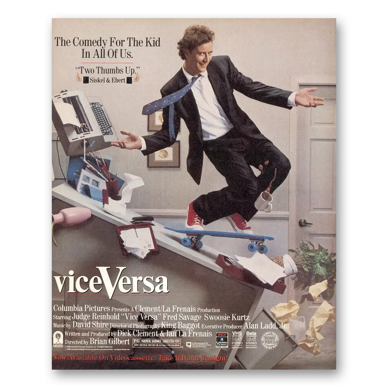 1988 Vice Versa Movie Promo Judge Reinhold Vintage Magazine Print Ad