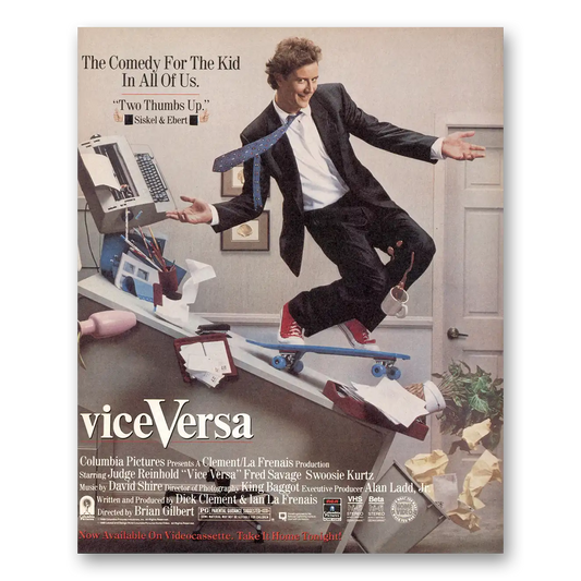 1988 Vice Versa Movie Promo Judge Reinhold Vintage Magazine Print Ad