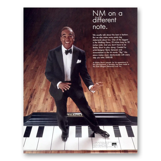 1988 Walking Piano NM On a Different Note Bobby Short Vintage Magazine Print Ad