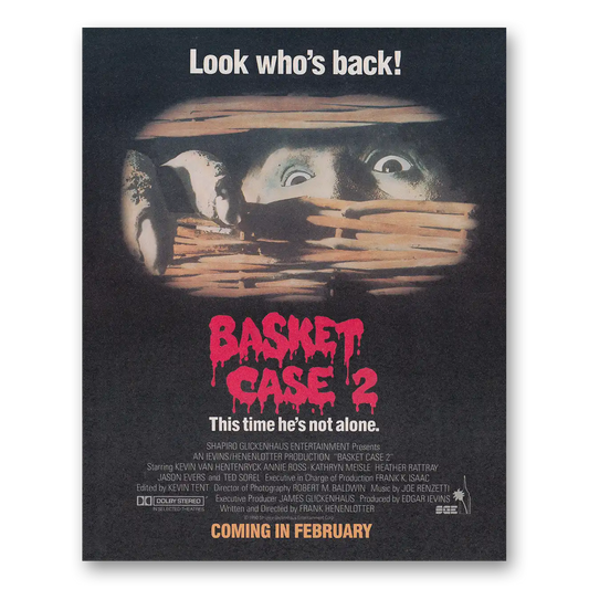 1989 Basket Case 2 Movie Promo Look Whos Back Vintage Magazine Print Ad