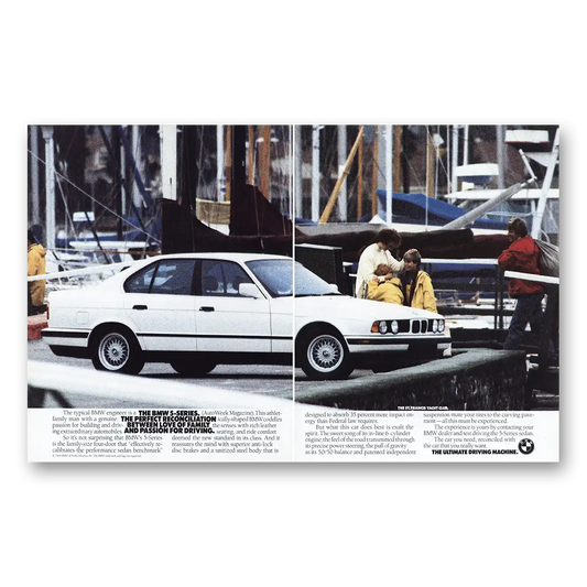 1989 BMW 5 Series Love of Family Passion for Driving Vintage Magazine Print Ad