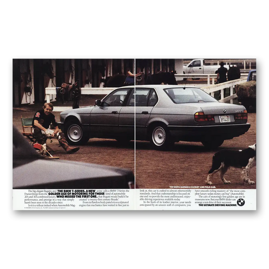 1989 BMW 7 Series Santa Barbara Racquet Polo Club Vintage Magazine Print Ad