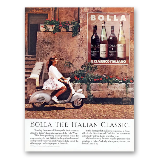 1989 Bolla Italian Wine Bolla The Italian Classic Scooter Vintage Magazine Print Ad