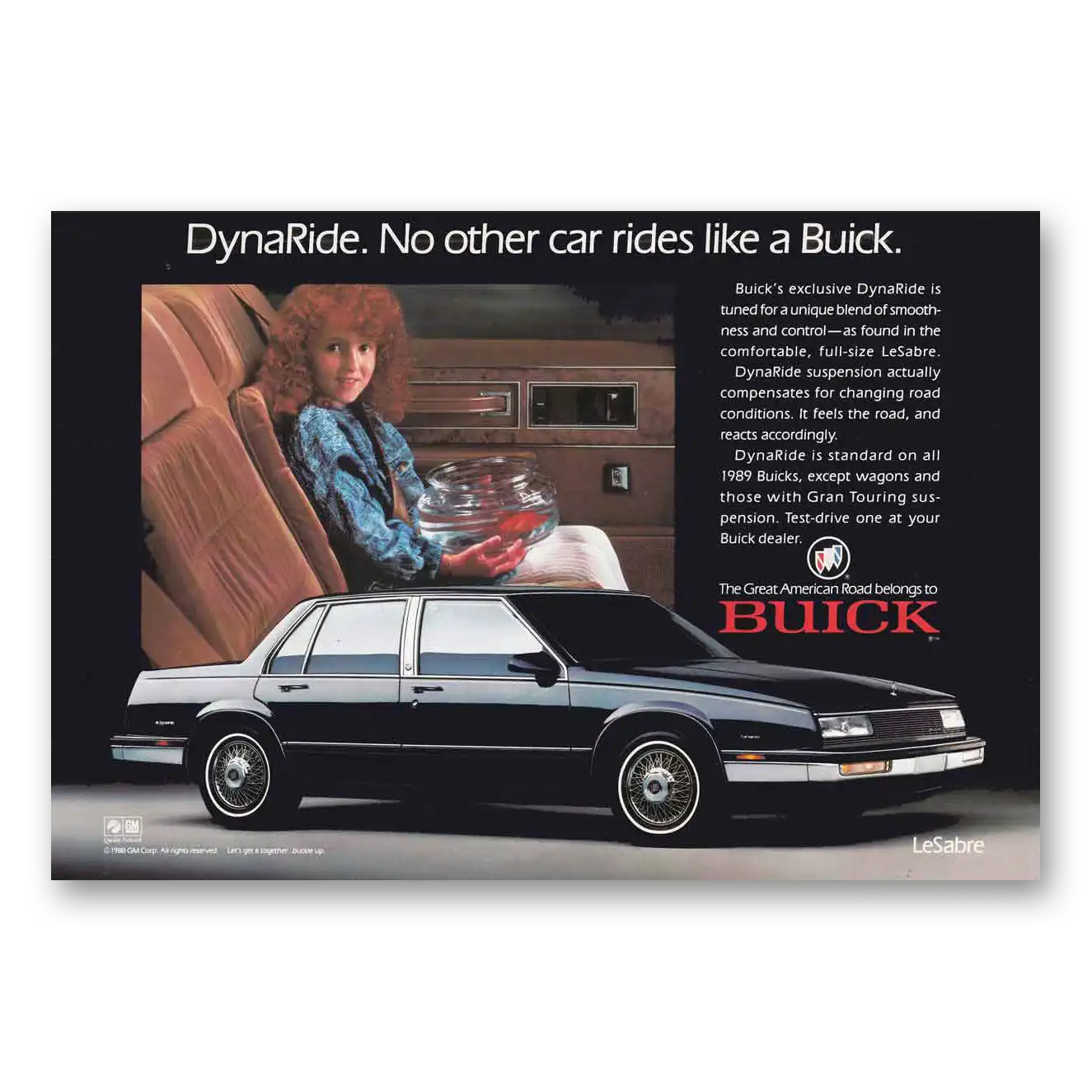 1989 Buick LeSabre DynaRide No Other Car Rides Like Vintage Magazine Print Ad