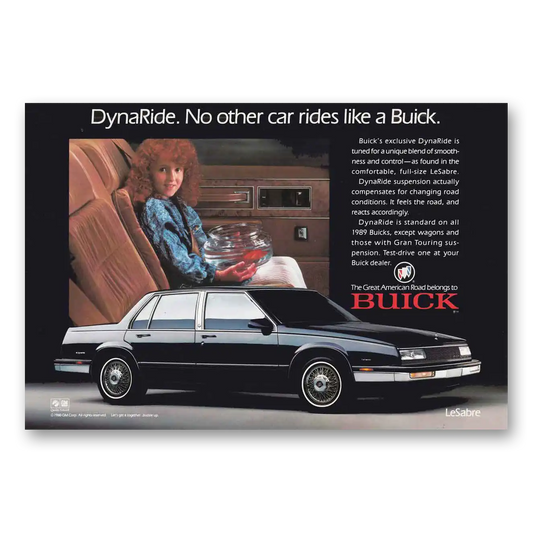 1989 Buick LeSabre DynaRide No Other Car Rides Like Vintage Magazine Print Ad