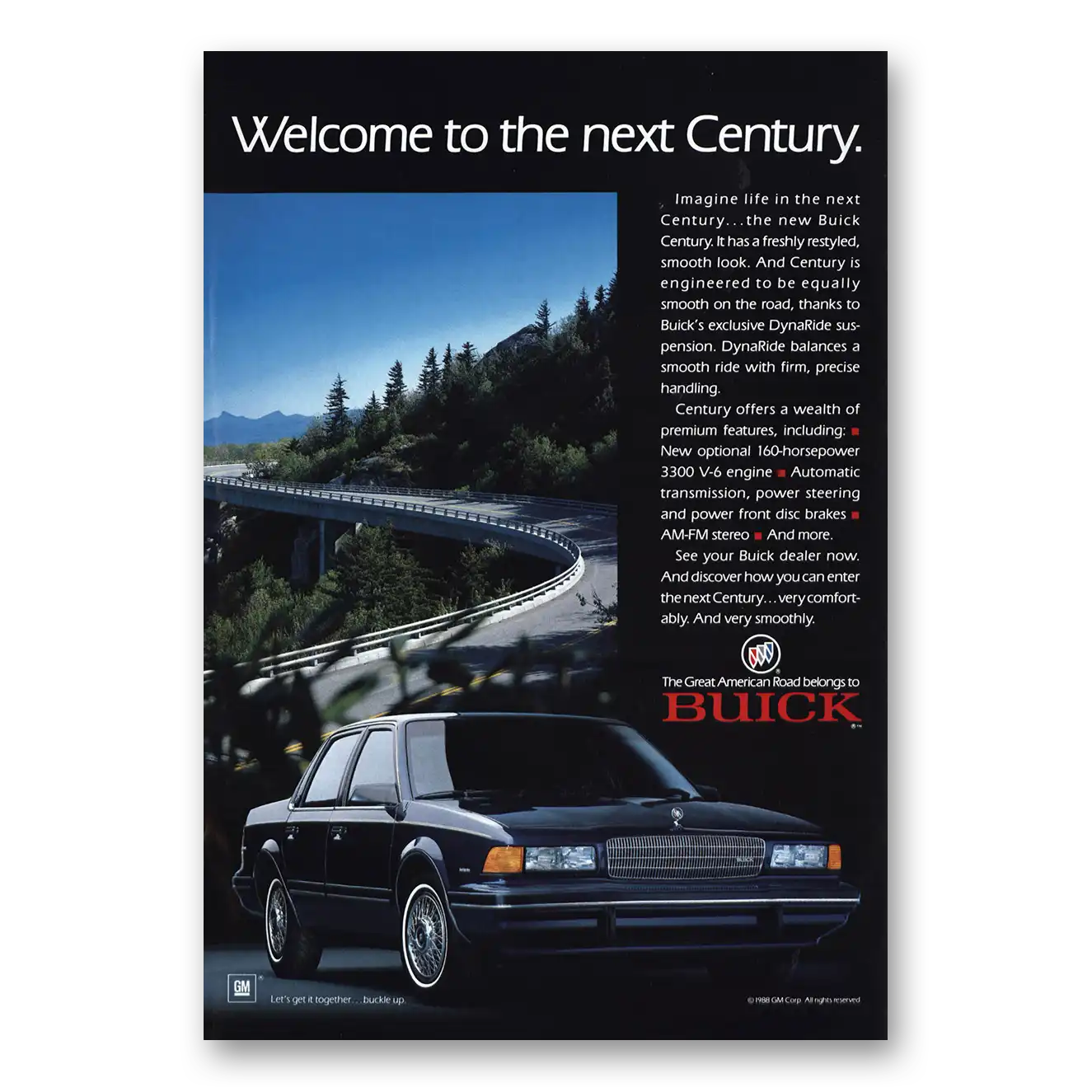 1989 Buick Century Welcome to Next Century Vintage Magazine Print Ad