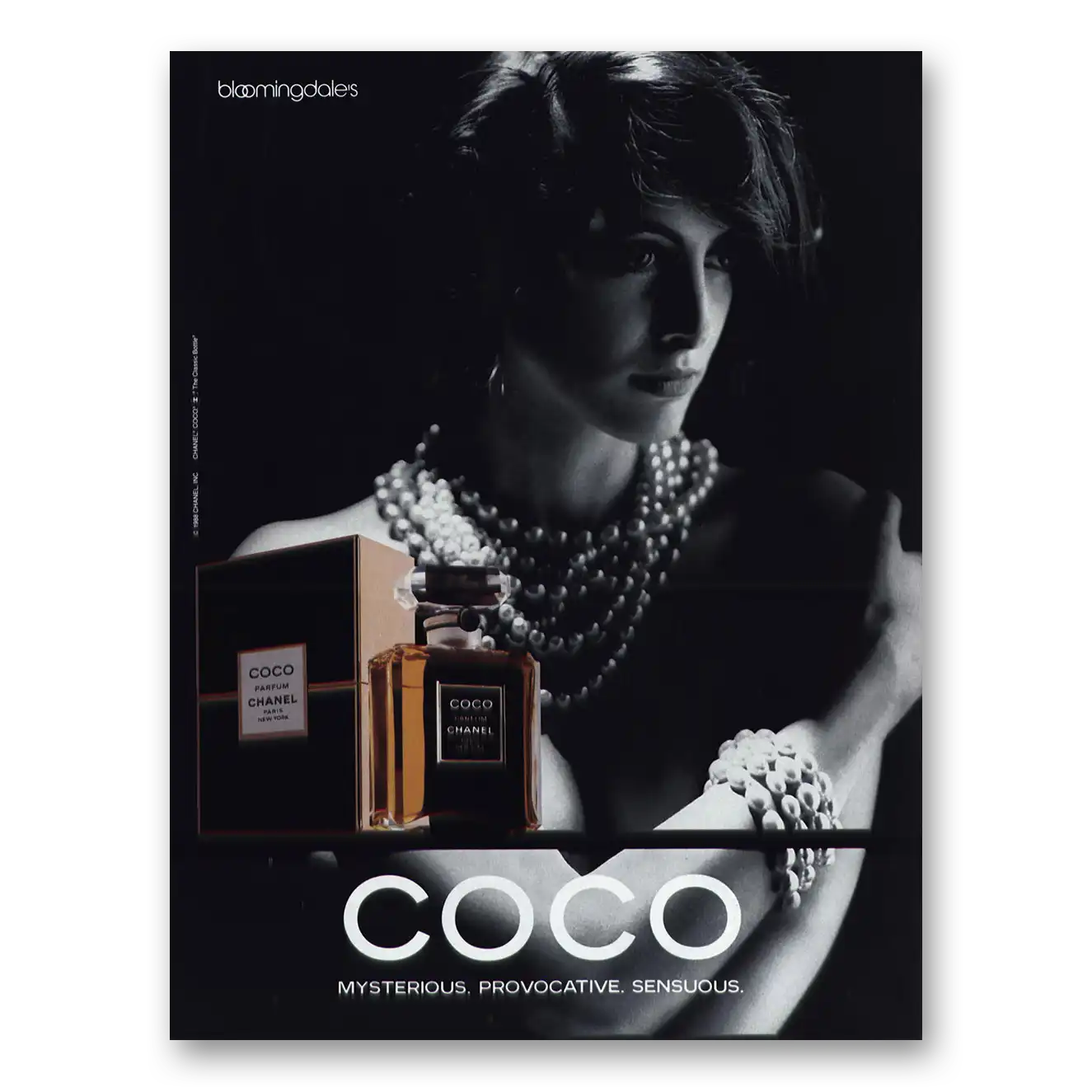 1989 Chanel Coco Perfume Mysterious Provocative Sensuous Vintage Magazine Print Ad