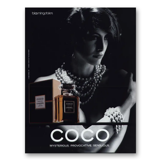 1989 Chanel Coco Perfume Mysterious Provocative Sensuous Vintage Magazine Print Ad