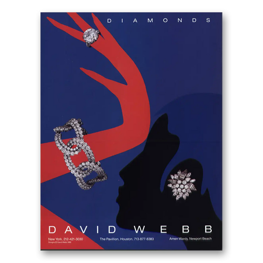 1989 David Webb Diamonds Vintage Magazine Print Ad