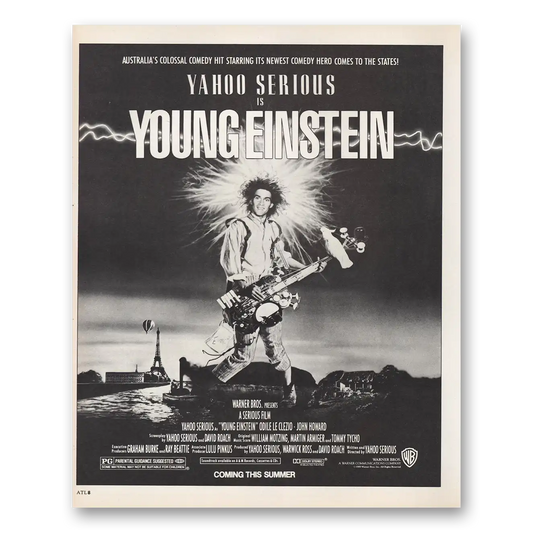 1989 Young Einstein Movie Promo Yahoo Serious Vintage Magazine Print Ad