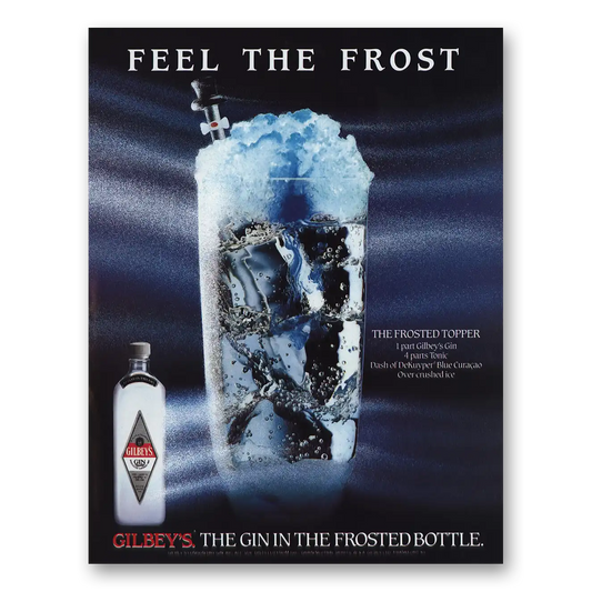 1989 Gilbeys Gin Feel the Frost Vintage Magazine Print Ad